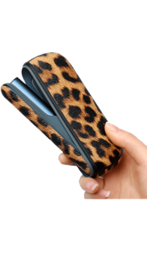 Funda de leopardo marrón para IQOS ILUMA, diseño elegante y protector